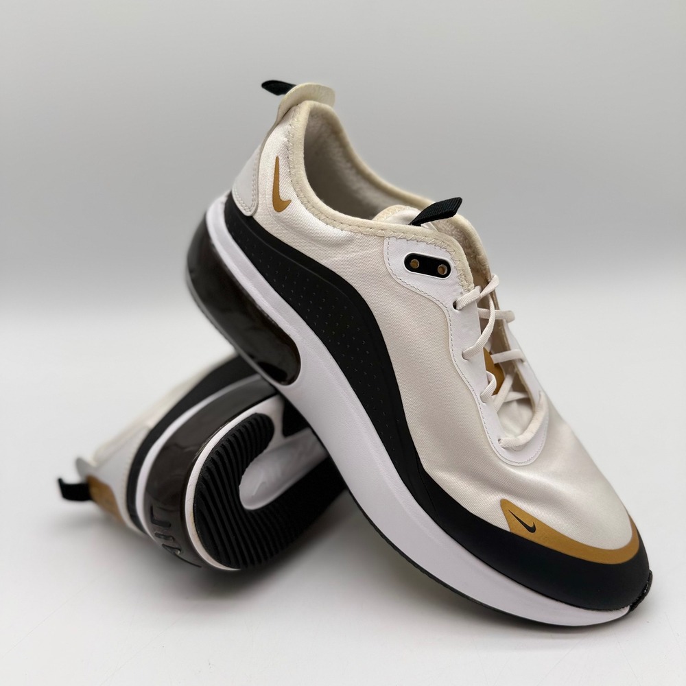 Nike Air Max Dia Womens 10 Sail Black Gold Sneakers AQ4312-107